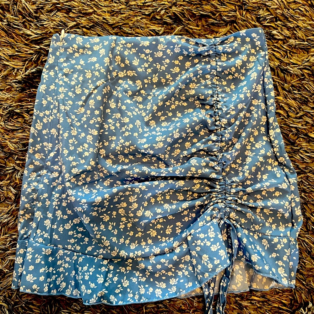 Powder blue and white skirt